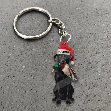 Maxcorners Personalized Hunting Dog Christmas Ornament with Duck - Custom Name Lab Retriever Holiday Decor LM0411