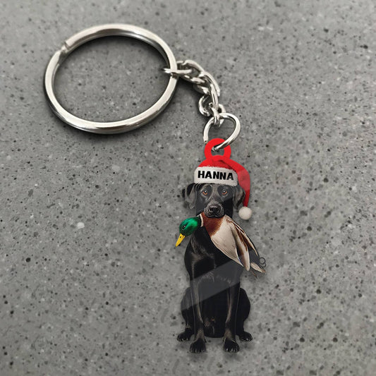 Maxcorners Personalized Hunting Dog Christmas Ornament with Duck - Custom Name Lab Retriever Holiday Decor LM0411