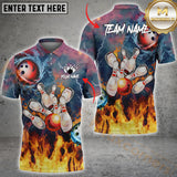 Maxcorners Fire And Ice Bowling Team Jersey Personalized Name, Team Name 3D Shirt