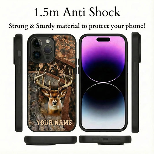 Maxcorners Hunting Phone Case Duck Family Industrial Metal Texture Wilderness Art Personalized Name Phone Case