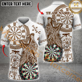 Maxcorners Darts Wolf Viking Style Multicolor Option Customized Name, Team Name 3D Shirt