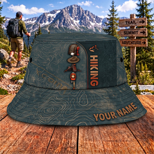 Maxcorners Hiking Hiking Gear Vertical Trail Adventure Personalized Name 3D Cap