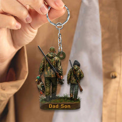 Maxcorners Personalized Duck Hunting Ornament for Dad and Son, Father & Son Camo Hunting Decoration, Duck Hunter Gift for Outdoor Lovers LM0411