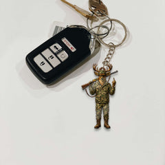 Maxcorners Personalized Camo Deer Hunter Attitude Hunting Acrylic Christmas Ornament And Keychain Custom Gift For Hunters 2D Flat