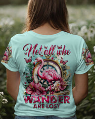 Maxcorners Not All Who Wander Are Lost Flamingo All Over Print LM2101