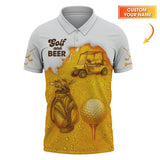 Maxcorners Personalized Golf Shirt, Golf And Beer Shirt For Golfer, Crazy Golf Shirt For Beer Lover, Golf Gift For Men