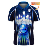 Maxcorners Custom Name Bowling Sport Blue Galaxy 3D Unisex Shirt