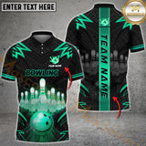 Maxcorners Bowling Strike Premium Multicolor Option Customized Name, Team Name 3D Shirt