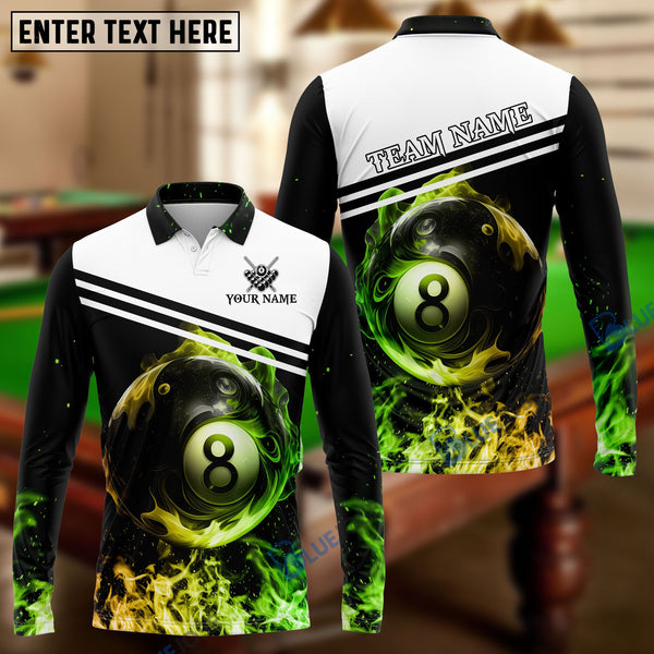 Maxcorners Billiards New Fire Personalized Name 3D Shirt