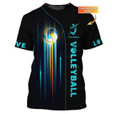 Maxcorners Volleyball Spirit Customizable Unisex Tee - Perfect Player & Fan Gift