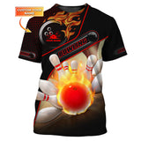 Maxcorners Custom Name Bowling Sport 3D Shirt