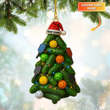 Maxcorners Personalized Pickleball Ornament, Funny Pickleball Christmas Tree With Paddles And Balls, Gift For Pickleball Lover