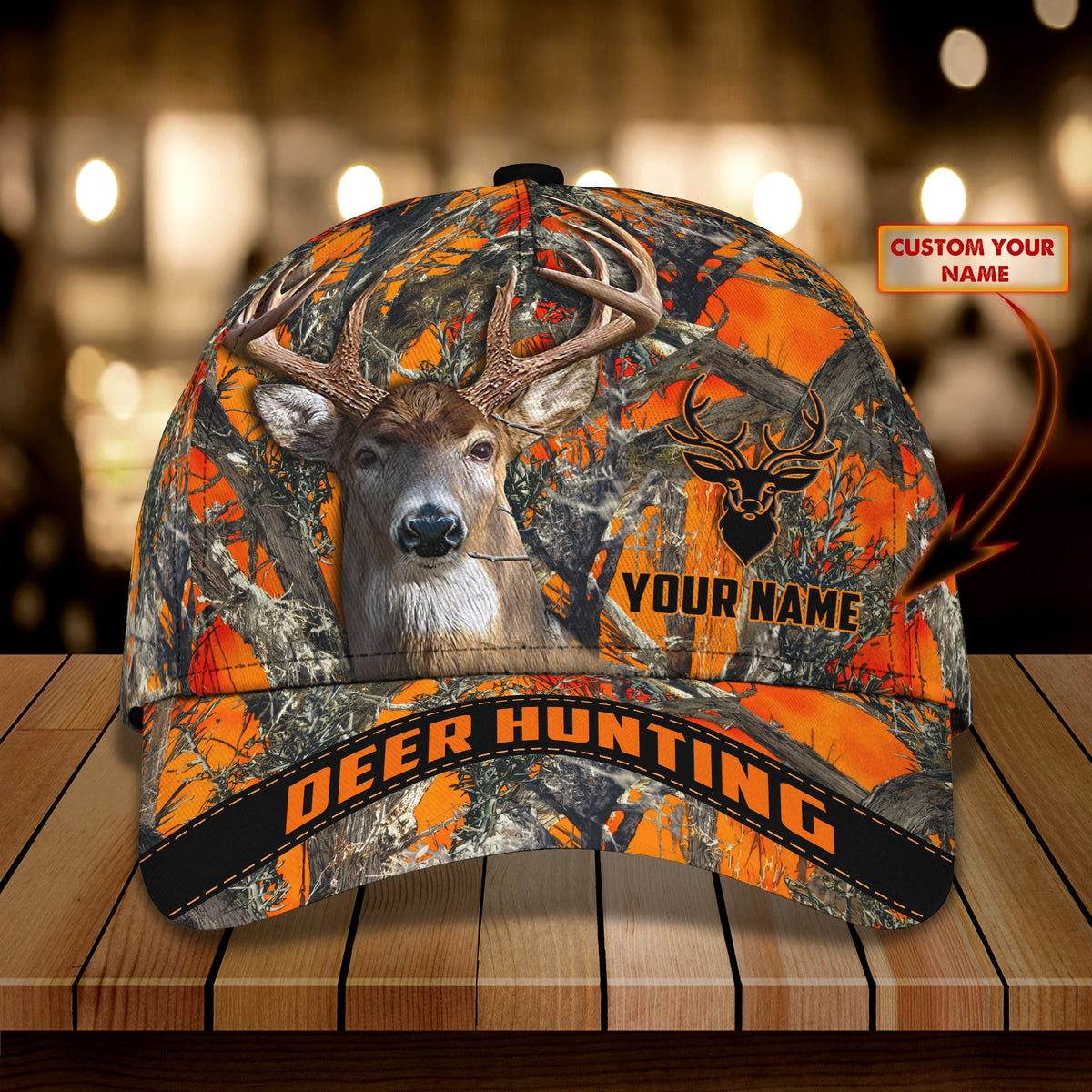 Maxcorners Deer Hunting Orange Camo Classic Personalized Cap