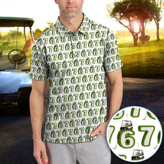 Maxcorners Golf 67 Pattern Polos, Funny Golf Shirt For Golfer, Golf Gift For Men