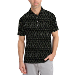 Maxcorners Dachshund Golf Shirt For Golfer, Funny Christmas Golf Shirt, Crazy Pattern Golf Shirt For Men