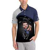 Maxcorners Custom Face Golf Polos, Crazy Golf Shirts, Funny Golf Shirt For Men