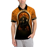 Personalized Name Skeleton Poker Polos, Poker Halloween Shirt, Funny Poker T-Shirt For Men's