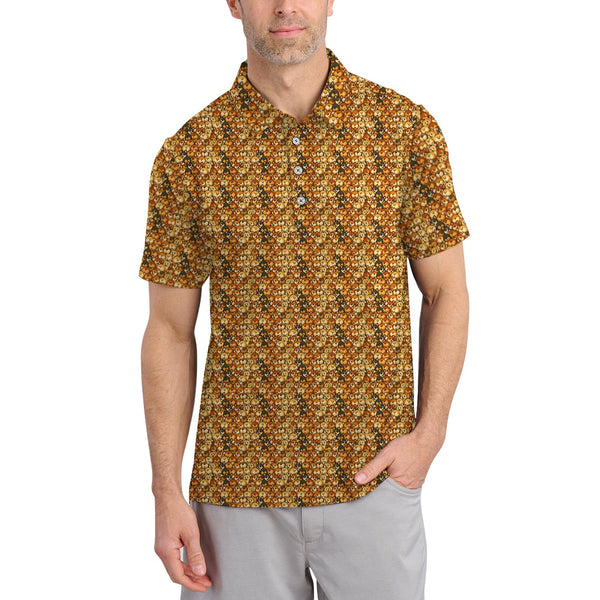 Maxcorners Corgi Pattern Golf Shirt, Funny Dog Golf Shirt, Corgi Golf Shirt For Golfer, Crazy Golf Shirt For Men