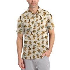 Maxcorners Golden Retriever Golf Shirts, Funny Golden Retriever Golf Shirt For Dog Lovers, Pattern Golf Polos