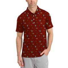 Maxcorners USA Golf Shirt For Golfer, Christmas Golf Shirt, Funny Pattern Golf Shirt For Men