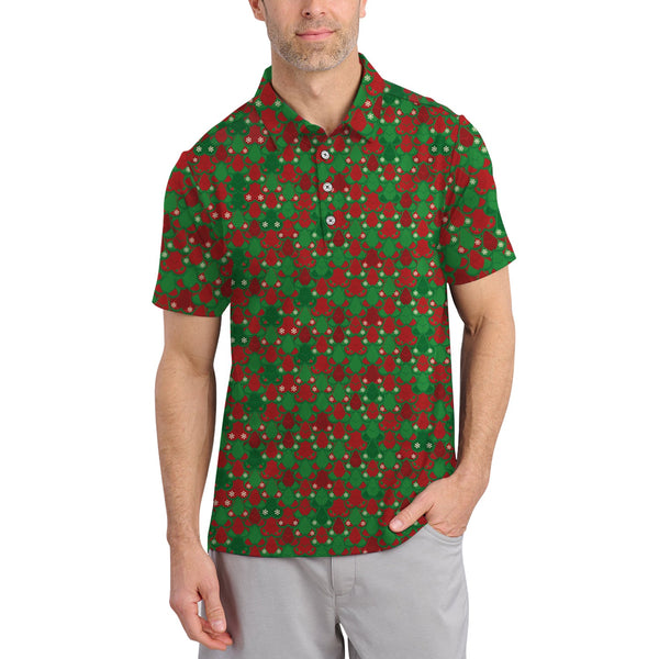 Maxcorners Funny Christmas Golf Shirt, Pattern Golf Shirt For Golfer, Crazy Golf Shirt For Men