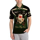 Kiss My Ace Poker Shirt, Funny Poker Polos, Personalized Name Poker Shirts