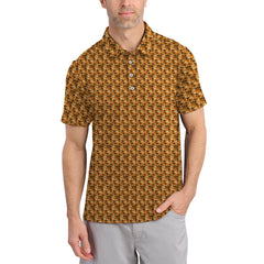 Maxcorners Shiba Inu Golf Shirt, Pattern Golf Shirt For Golfer, Dog Golf Shirt For Men