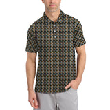 Maxcorners American Flag Eagle And Golf Ball Pattern Golf Polos, USA Golf Shirt, Crazy Golf Shirt For Men