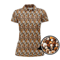 Maxcorners Paw Pattern Golf Shirt For Pet Lover, Funny Golf Polos, Crazy Golf Shirts For Golfers