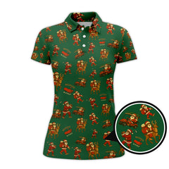 Maxcorners Christmas Golf Shirt, Funny Pattern Golf Shirt, Bigfoot Golf Shirt For Men