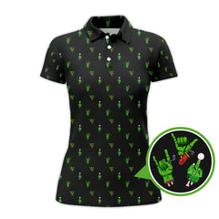 Maxcorners Halloween Golf Shirt, Horror Pattern Golf Shirt, Crazy Golf Shirt For Men