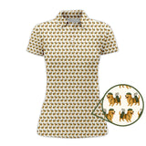 Maxcorners Golden Retriever Pattern Golf Shirt – Funny Golden Retriever Golf Shirt For Dog Lovers