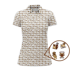 Maxcorners Pattern Golf Shirt For Men, Crazy Pug Golf Shirt, Dog Golf Shirt For Golfer