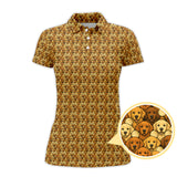 Maxcorners Crazy Golf Polos For Men, Golden Retriever Pattern Golf Shirt, Funny Golf Shirts