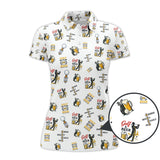 Maxcorners Golf and Beer Pattern Polos For Men, Funny Golf Shirt, Golf Gifts For Golfers