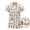 Maxcorners Dachshund Pattern Golf Polos, Funny Dachshund Golf Shirt, Pattern Golf Shirt For Golfers