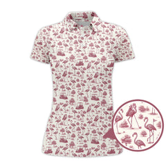 Maxcorners Flamingo Golf Shirt, Funny Pattern Golf Shirt, Crazy Golf Shirt For Golfer