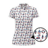 Maxcorners USA Golf Shirts, American Golf Shirt For Men, Pattern Golf Gift For Golfers