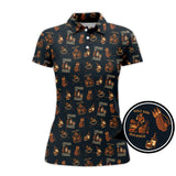 Maxcorners Golf And Bourbon Pattern Polos, Funny Bourbon Golf Shirt For Men's, Golf Gift For Golfers