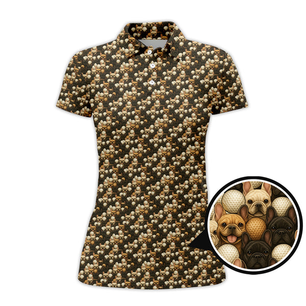 Maxcorners French Bulldog Golf Shirt For Men,Funny Pattern Golf Shirt, Dog Golf Shirt For Golfer