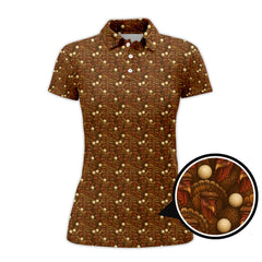 Maxcorners Turkey Golf Shirt For Men, Thanksgiving Golf Shirt, Funny Pattern Golf Shirt For Golfer