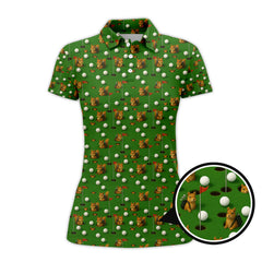 Maxcorners Squirrel Golf Shirt, Pattern Golf Shirt, Green Golf Shirt, Crazy Golf Shirt For Men
