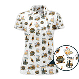 Maxcorners Bourbon Whiskey & Golf Polos, Funny Pattern Golf Shirt, Golf Gift For Men's