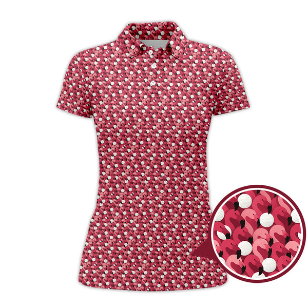 Maxcorners Flamingo Golf Shirt – Funny Pink Golf Shirt For Golfers - Pattern Golf Shirt