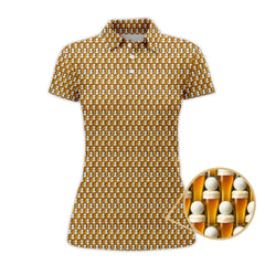 Maxcorners Golf And Beer Pattern Shirts, Funny Golf Shirt For Men, Crazy Golf Polos