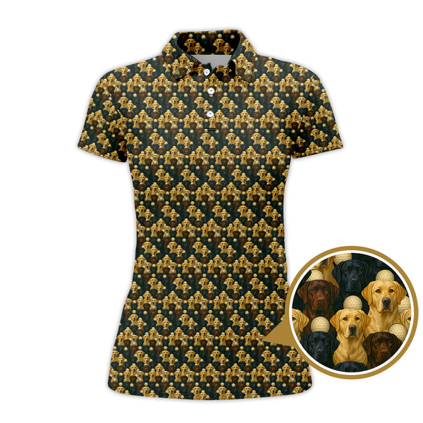 Maxcorners Labrador Golf Shirt For Men, Pattern Dog Golf Shirt For Golfer, Crazy Golf Shirt