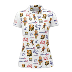 Maxcorners American Golf and Beer Trump Shirt – Funny Golf Shirt for Men & Women, Patriotic Team Golf Apparel LM0509