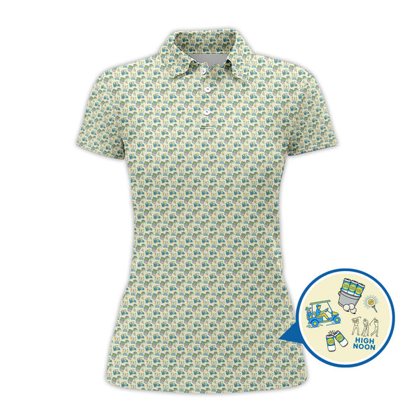 Maxcorners High Noon Golf Shirt, Golf Pattern Polos For Men's, Golf Gift For Golfers
