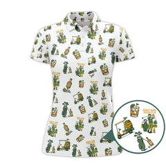 Maxcorners Golf and Tequila Pattern Golf Polos, Funny Whiskey Golf Shirt For Golfers, Golf Shirts For Men