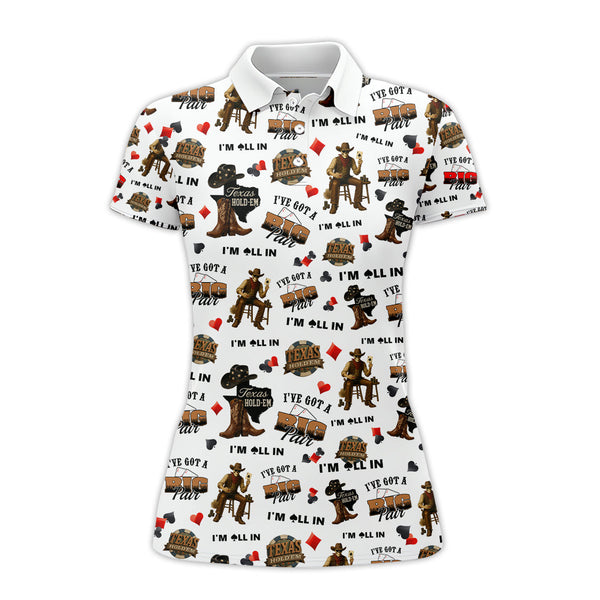 Texas Hold’em Poker Shirt – I’m All In Funny Cowboy Tee – Big Pair Card Game T-Shirt for Men